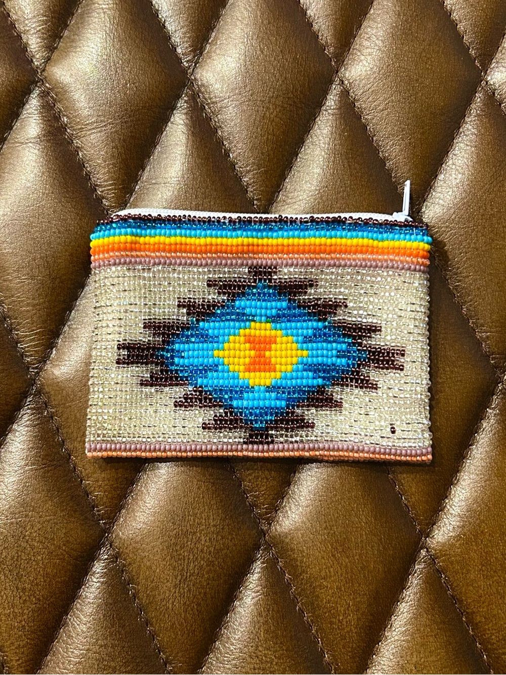 Beaded Native American Zip Coin Purse
